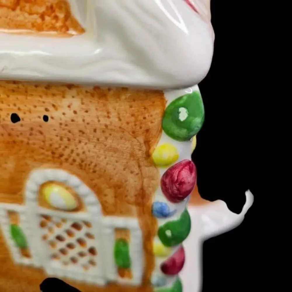 Fitz and Floyd Santa Claus‎ Gingerbread House Christmas Cookie Jar Vtg 1995 READ